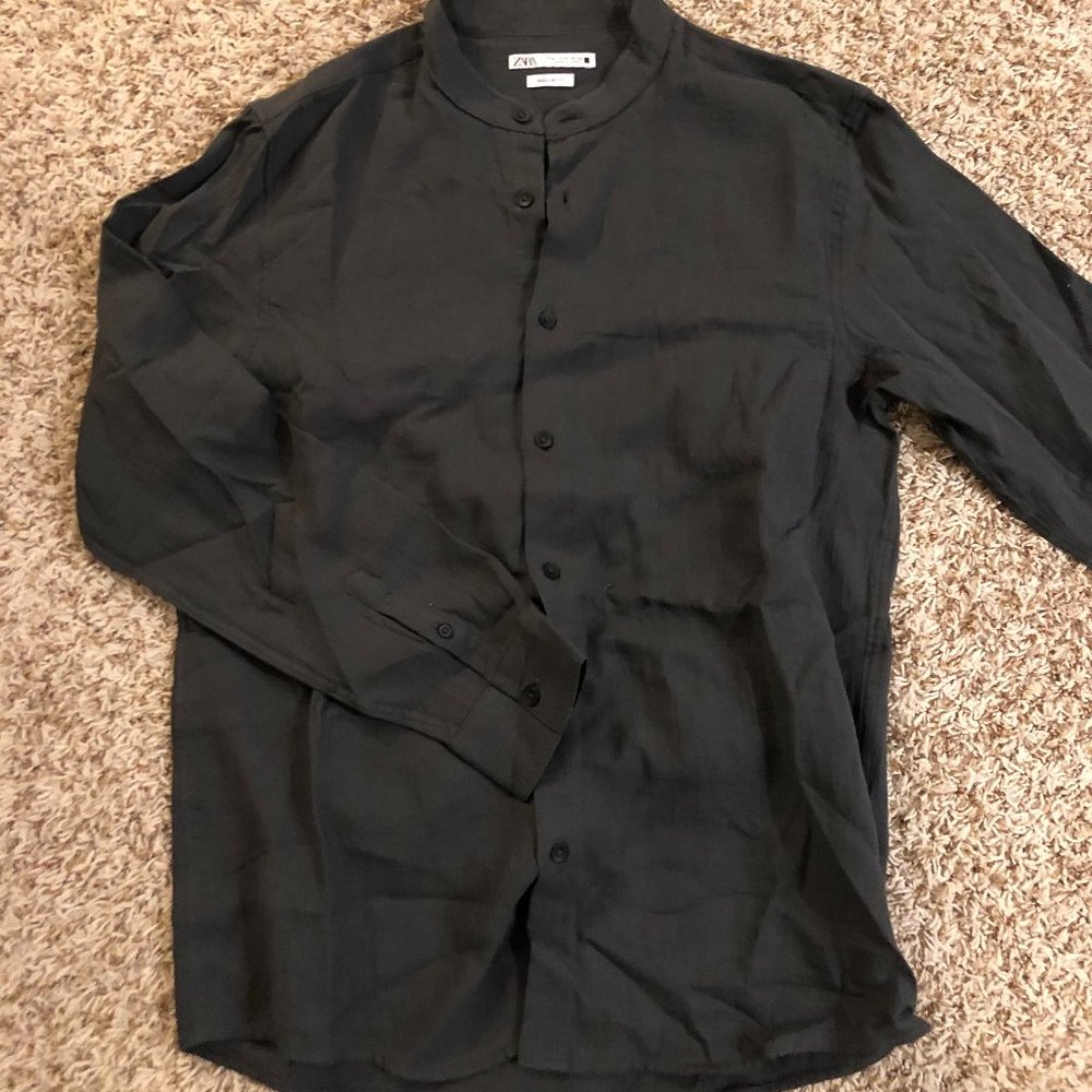 Zara Men's Long Sleeve Textured Shirt - New Without Tags